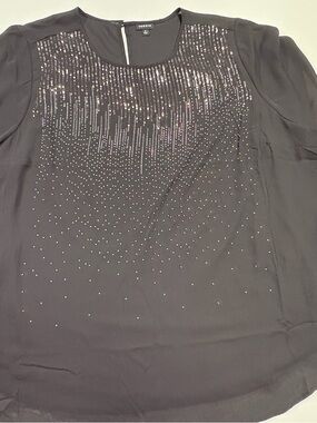 torrid Black Rhinestone Cascade Blouse